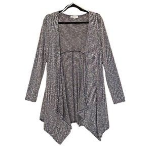 Rolla Coaster Open Front Boho Lightweight Black/White Long Sleeve Cardigan Sz M